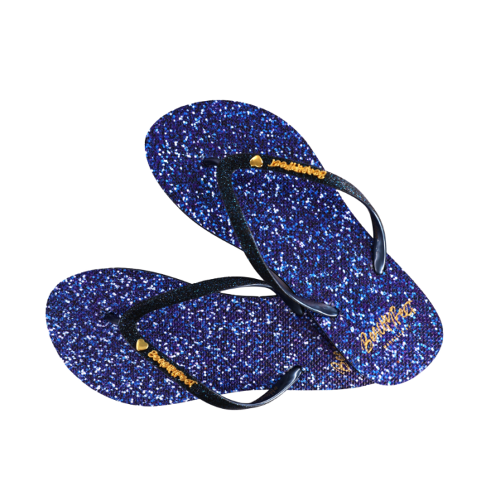 BeachyFeet Dames Teenslippers Navy Shimmer - Afbeelding 3