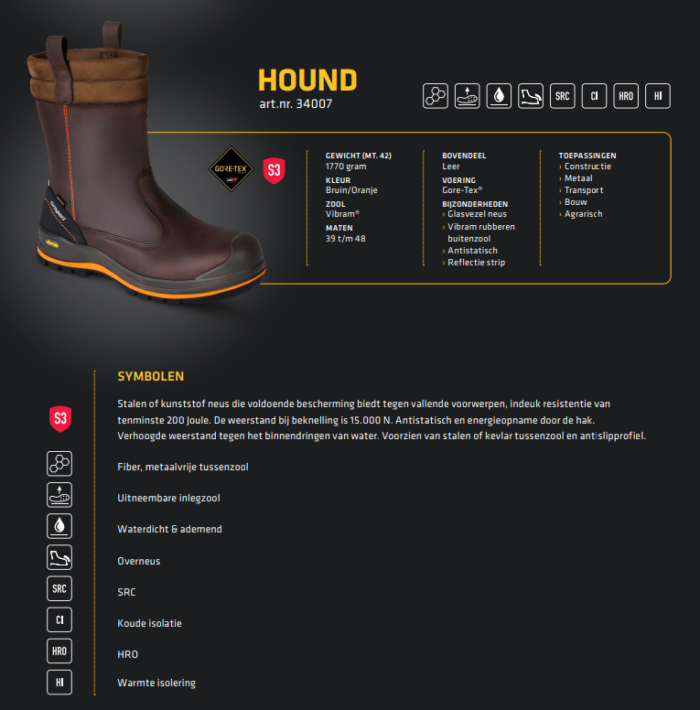 Grisport Safety Ranger Laars Hound / 34007 S3 +KN (DECEMBERAANBIEDING!) - Afbeelding 5