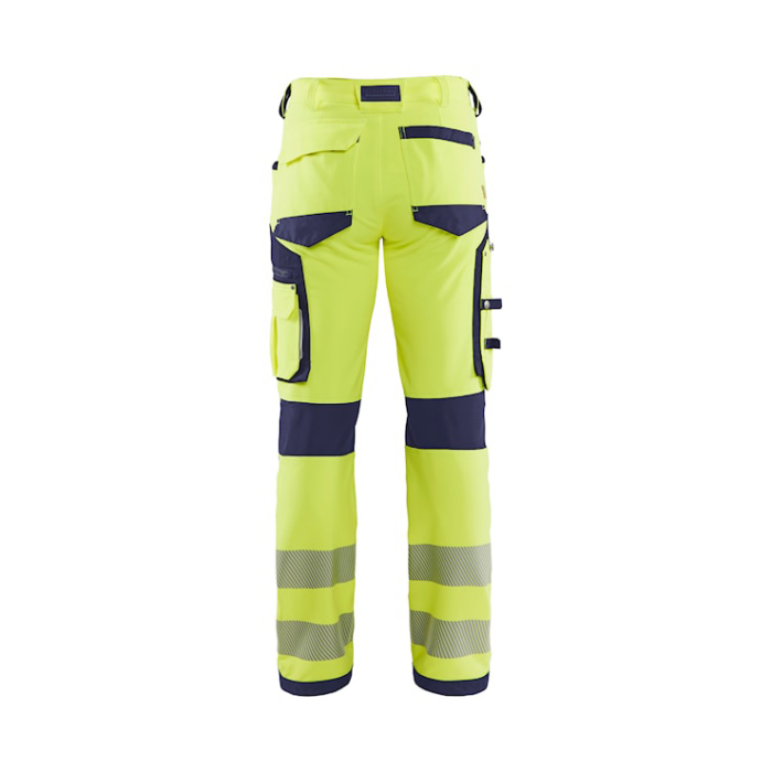 Blaklader Blåkläder High-Vis werkbroek met 4-weg stretch zonder spijkerzakken 11971642 Geel/Marineblauw - Afbeelding 2