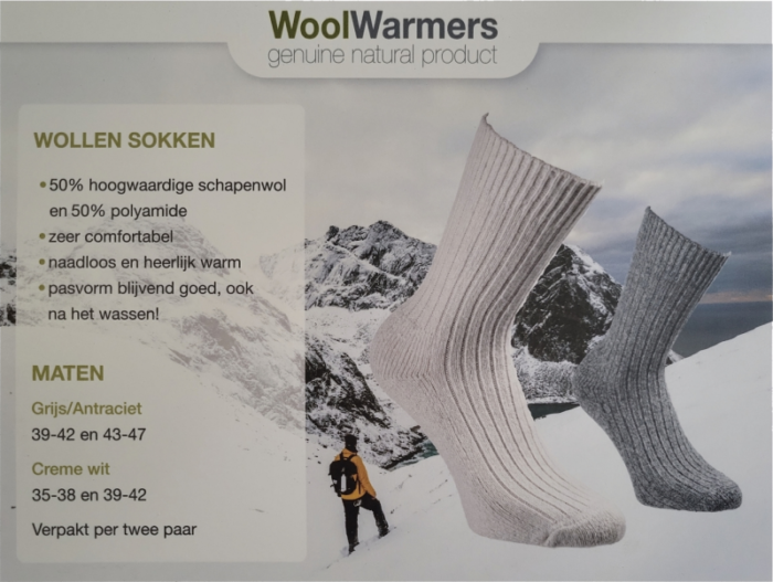 WoolWarmers Presentatie Topkaart Wollen Sokken