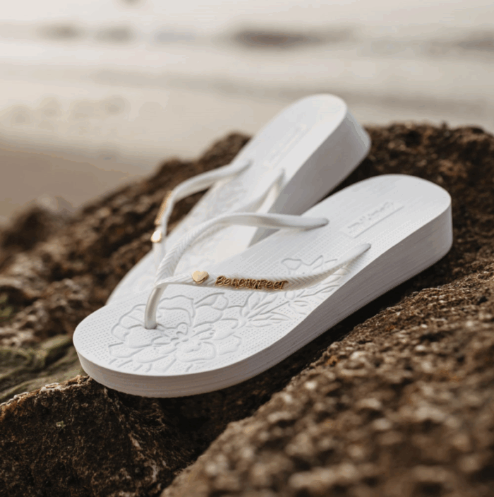 BeachyFeet Dames Flamencos FlipFlop Blanco - Afbeelding 4