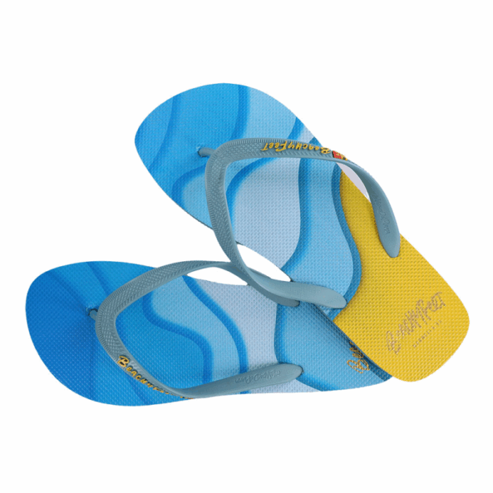 BeachyFeet Heren Teenslippers Waverider Azul Amarillo - Afbeelding 2