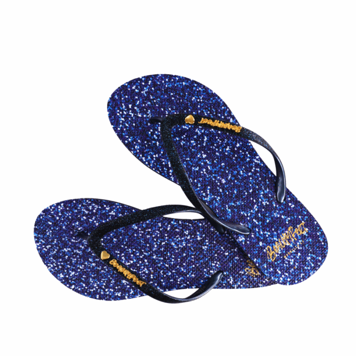 BeachyFeet Dames Teenslippers Navy Shimmer (Verbouwing) - Afbeelding 3